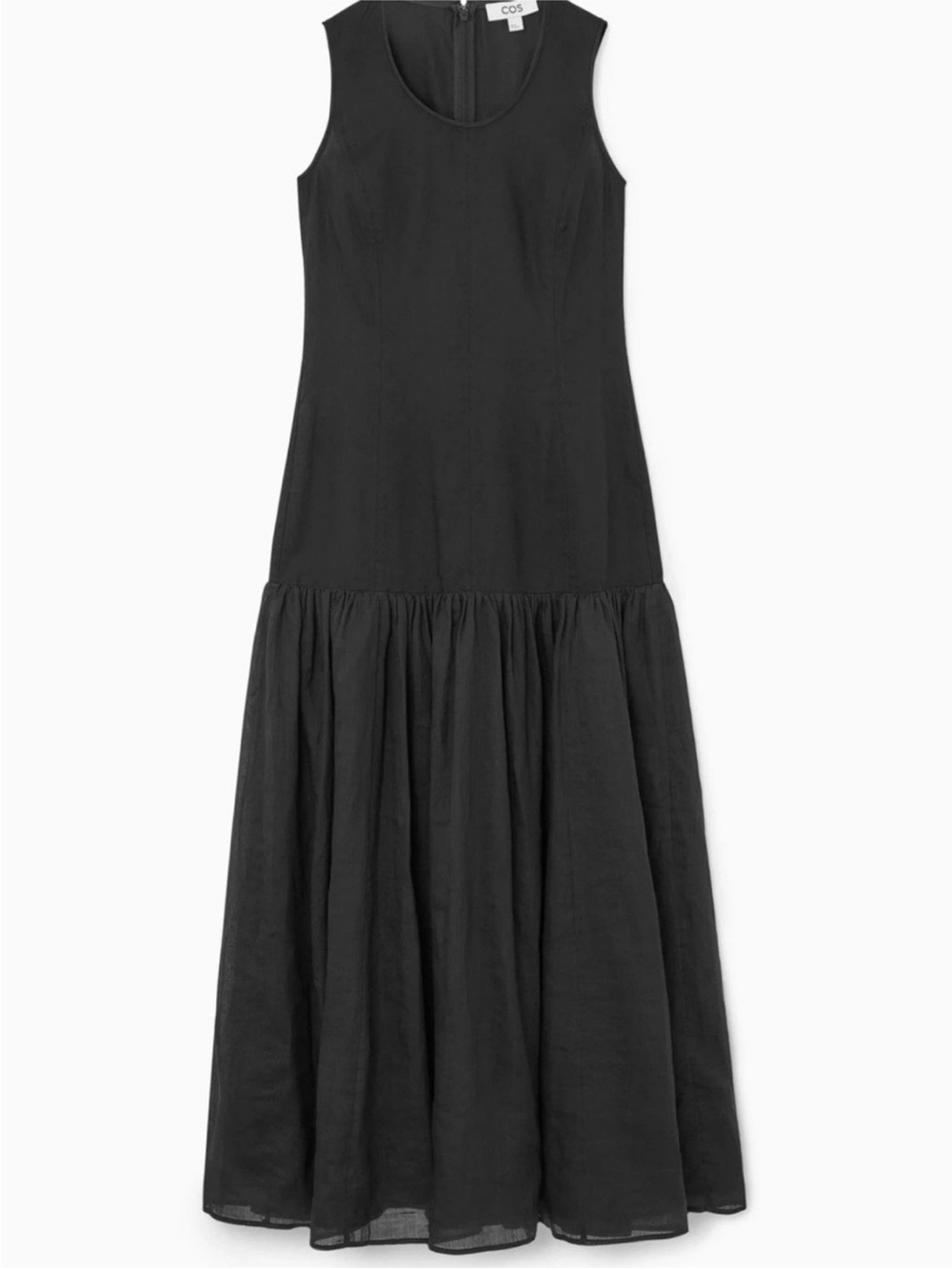 SLEEVELESS DROPPED-WAIST MAXI DRESS - Picture 3 of 14